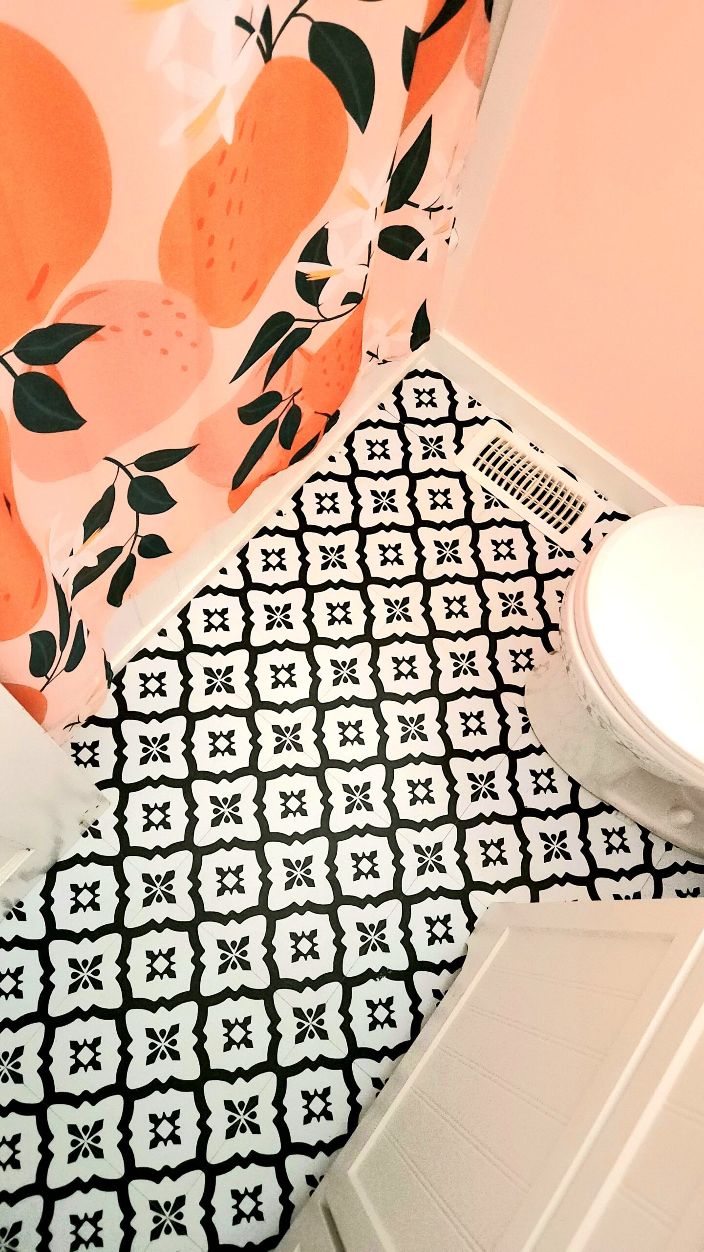 Peel and Stick Vinyl Flooring Tiles: Bathroom - Courtin Cottage